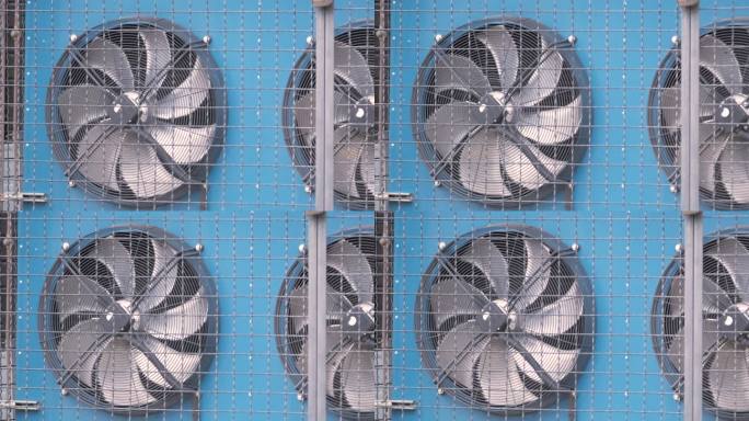 带旋转通风机制冷散热器的工业建筑气候控制系统用空压机组。