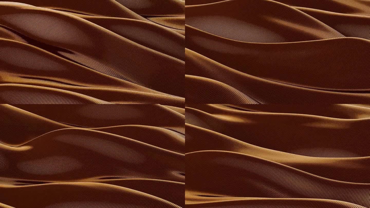 长铜管的表面，漂浮在空间中的波浪弯曲的电线，抽象的背景，概念现代设计艺术的循环