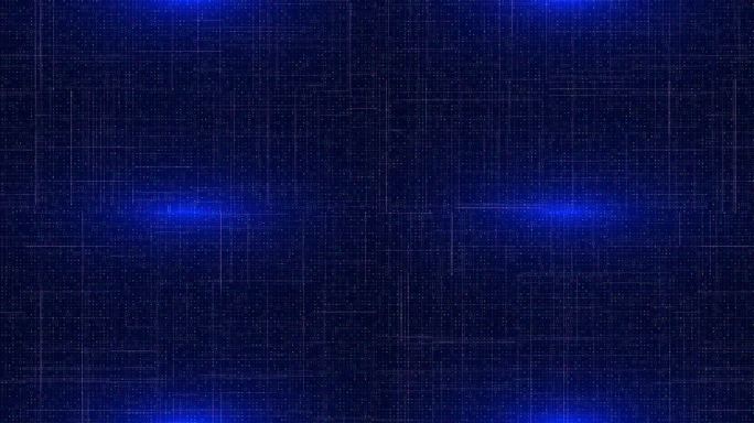 4k蓝色数字网格抽象背景网络网格透视运动图形背景。技术