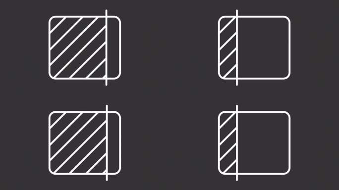 2D白色创意细线区域对比动画，透明背景高清视频，代表对比图标的无缝循环4K视频