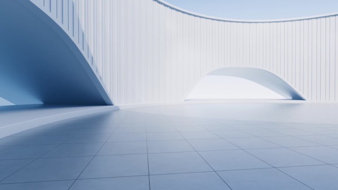 空地与白色建筑背景，3d渲染。