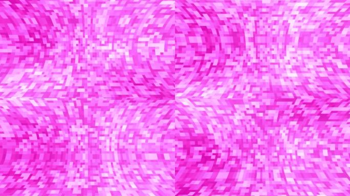模糊的像素曲线和旋转像一个万花筒在粉红色的背景。