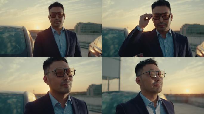 商务男士扶眼镜 韩国电影的感觉