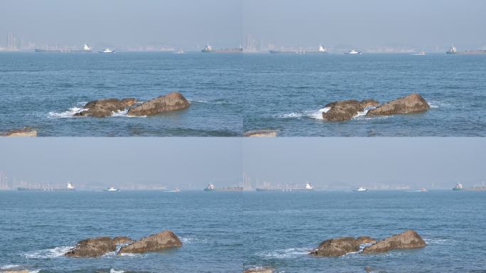 青岛大海轮船货轮灯塔实拍P1182734