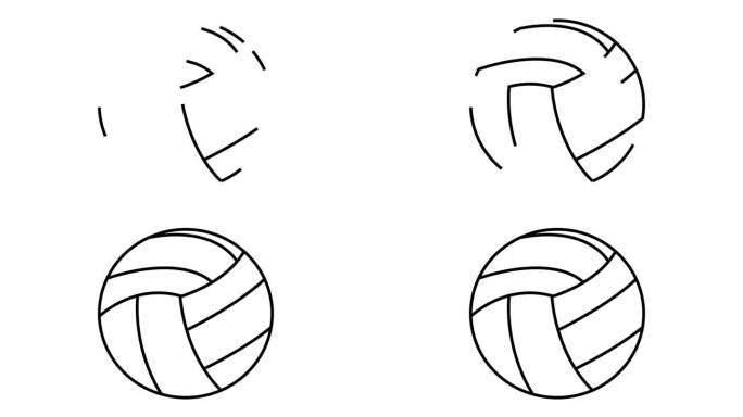 一个素描形成一个排球的动画视频