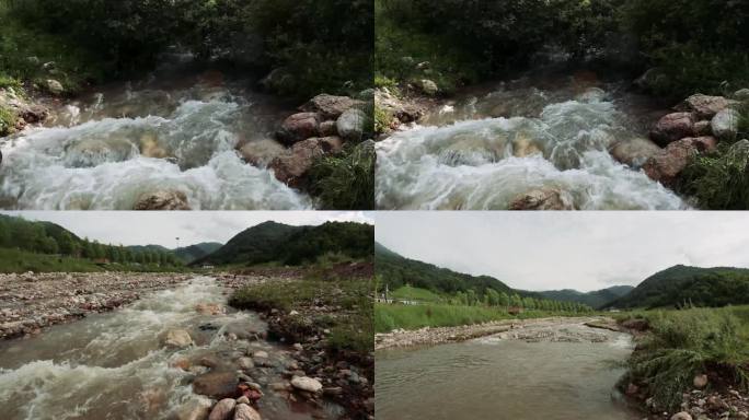 山间水溪流水流河流实拍