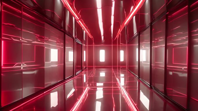 (原创) 红色玻璃背景素材 恐怖走廊