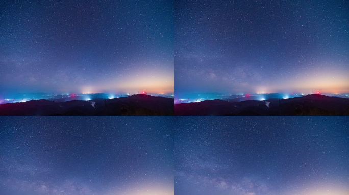 仙居顶附近的山顶夜晚星空延时摄影
