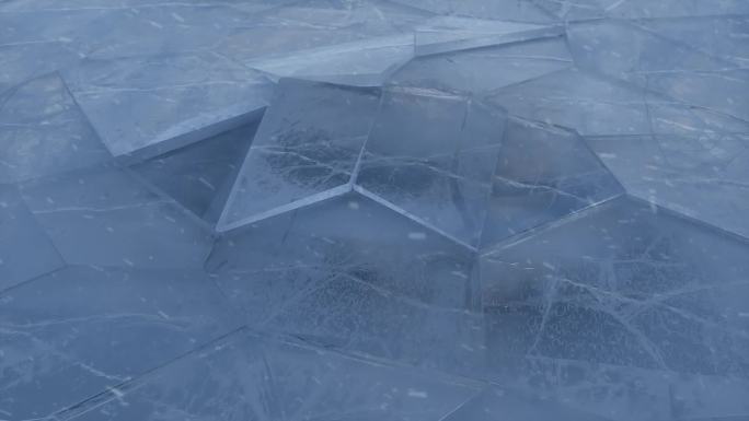 冰川雪峰冰裂效果视频素材