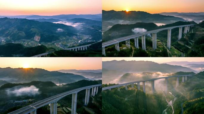 日出霞光山村