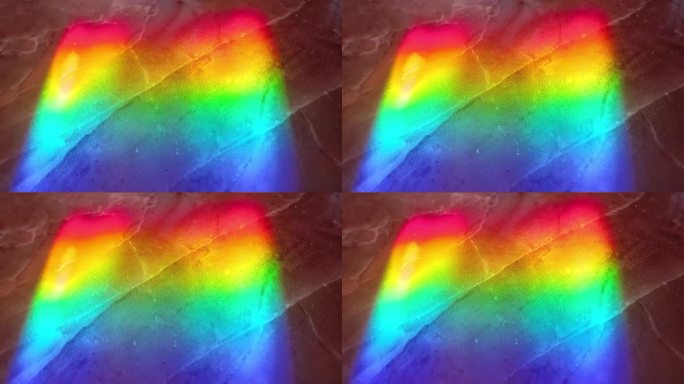 陶瓷地板表面出现的彩色彩虹效果的特写