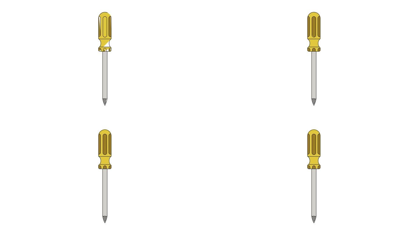 动画视频形成一个螺丝刀图标