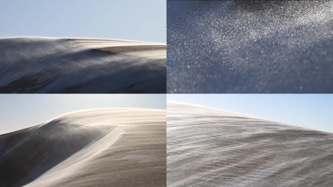 白毛风 风沙 沙漠雪景 暴风雪 刮风