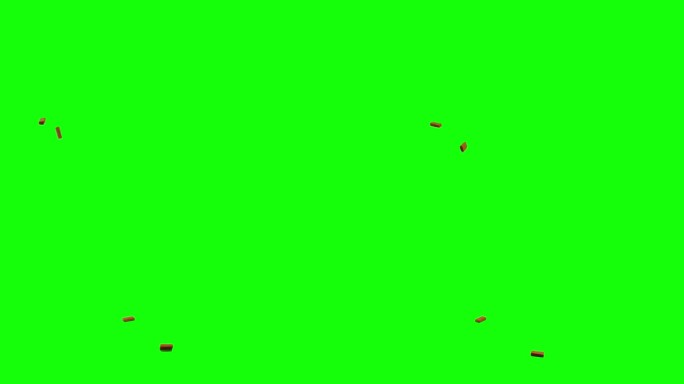 一对砖从屏幕左侧滑动，并在想象的平面上散射，绿色屏幕背景，动画覆盖视频的色度键混合选项。砖头扔了。