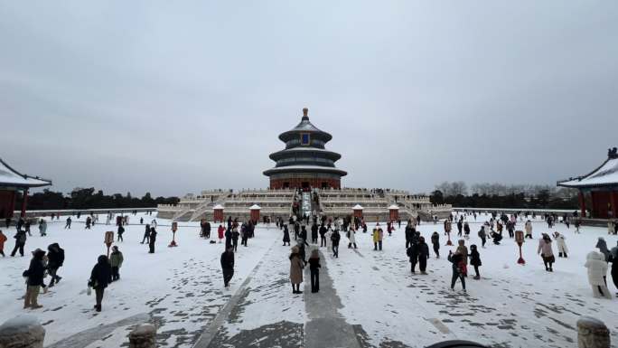 天坛 雪景 延时 天空之境 横屏