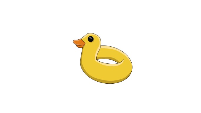 一个鸭子形状的浮标图标的动画视频