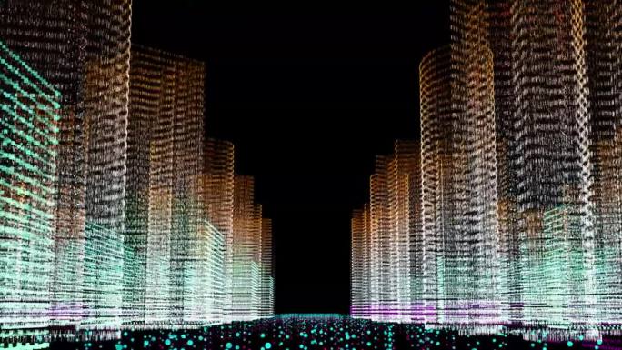 超酷高科技3d科幻网络城市技术背景