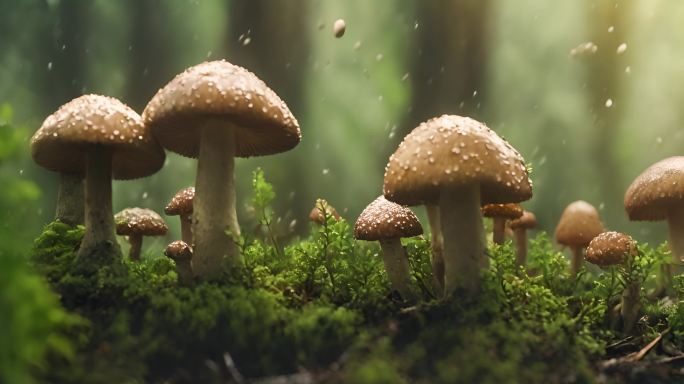 小蘑菇原始丛林视频素材