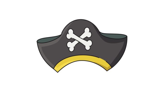 动画形成了一个移动的海盗帽图标
