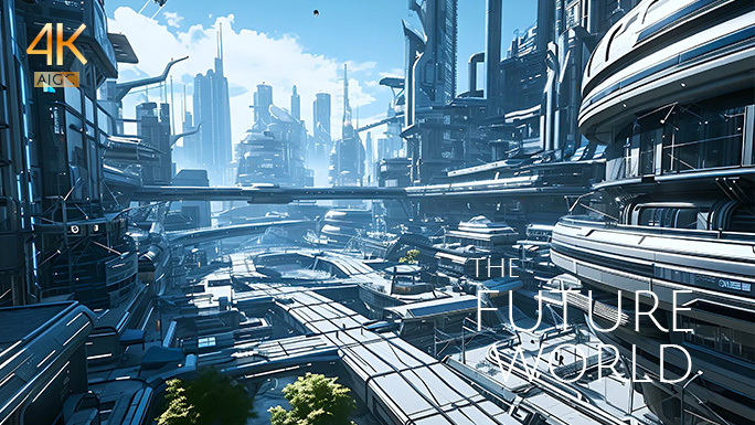 高科技科幻场景 未来城市 星际之门 机甲