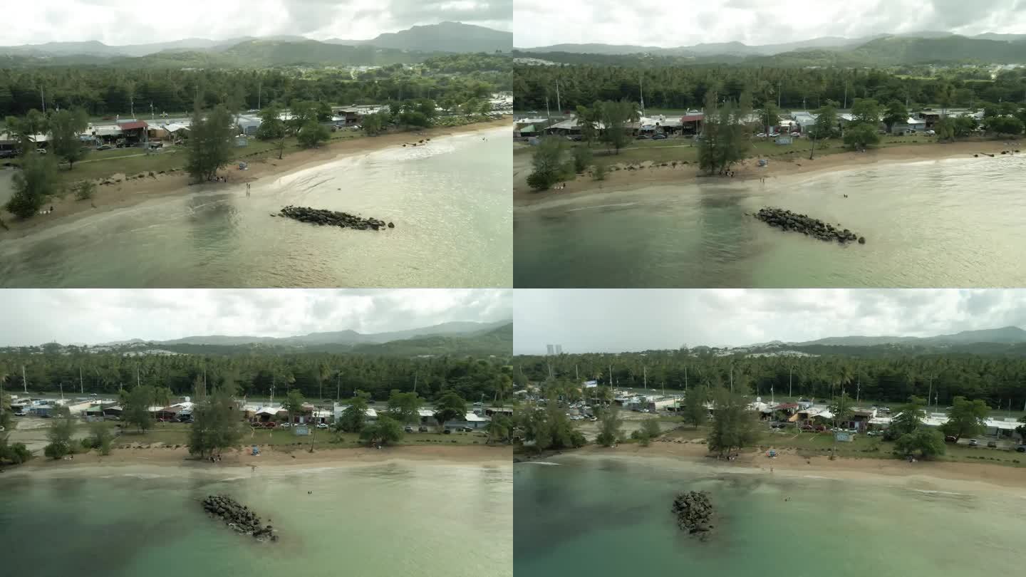 波多黎各卢奎略报亭德卢奎略在playa fortuna宽平行无人机拍摄