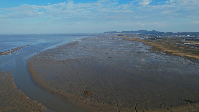 航拍福州闽江河口湿地公园