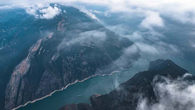 8K震撼长江三峡之巅瞿塘峡全景风貌航拍