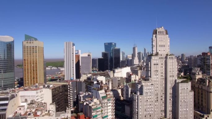 白天的布宜诺斯艾利斯城市鸟瞰图，阿根廷