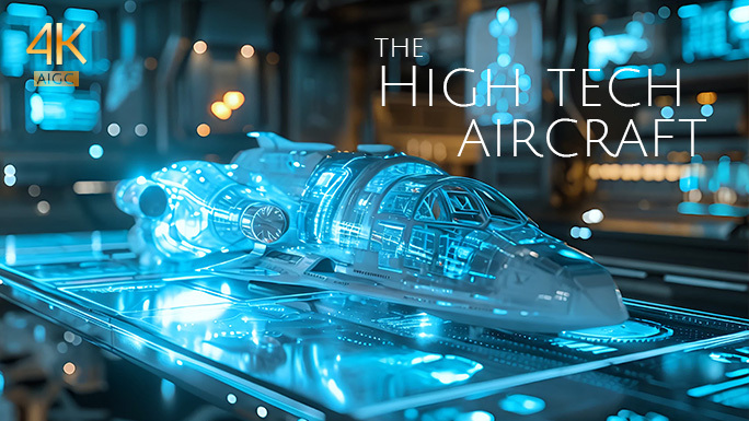 未来空间飞行器 高科技全息图 空气投影