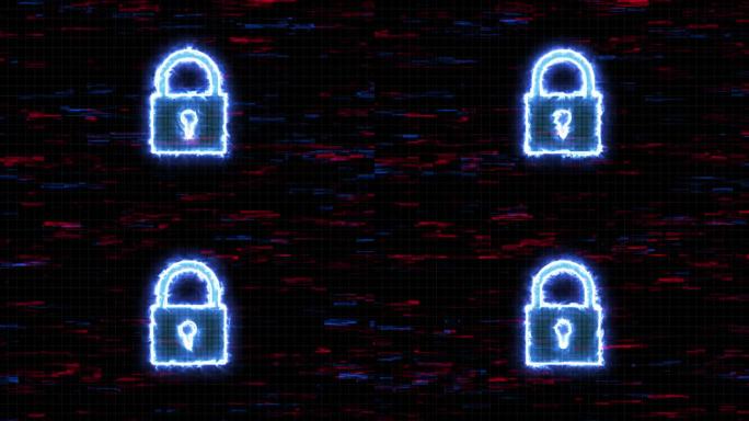 锁Icon数字全球技术网络安全概念