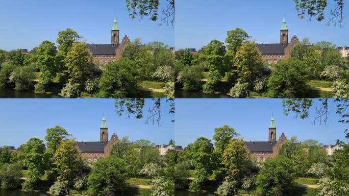 阳光明媚的夏天，丹麦哥本哈根的瑞典古斯塔夫教堂