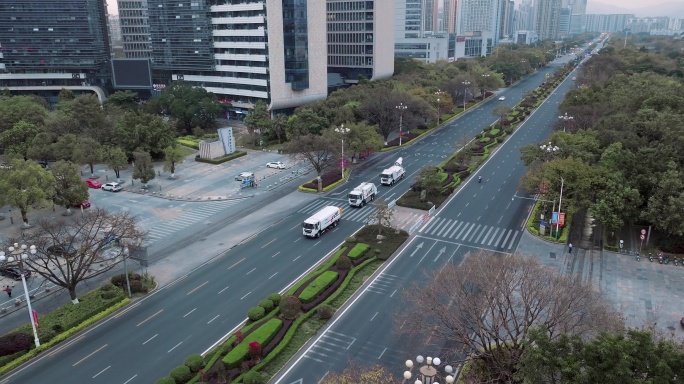 龙岩新罗区龙岩大道城市大景主城区街景航拍