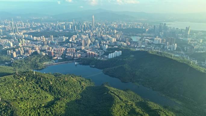 深圳梅林水库航拍