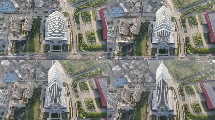 武汉长江日报大楼俯视航拍