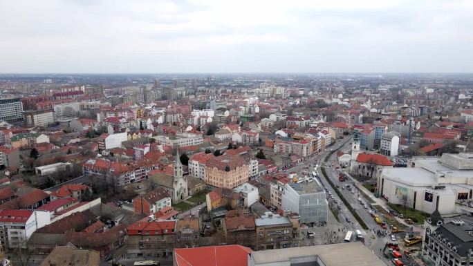 塞尔维亚诺维萨德市区鸟瞰图
