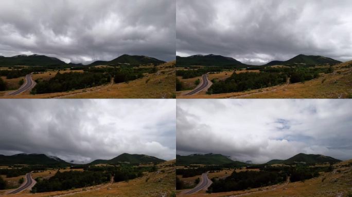 克罗地亚，库布斯乌拉的观点，史诗级的延时视频，当云从韦莱比特峰上方经过。