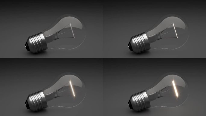 发光灯泡作为电力技术- 3D动画4k
