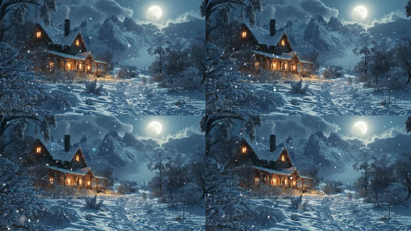 冬日童话背景视频