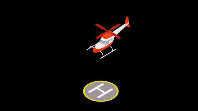 直升飞机从H标志起飞