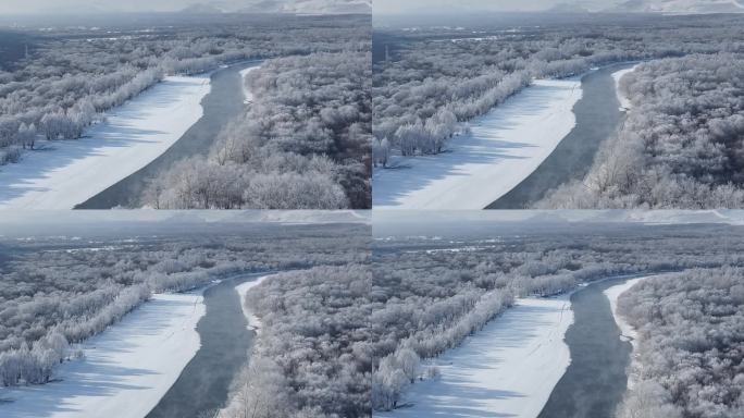 冬 河流 雾凇 呼伦贝尔 额尔古纳