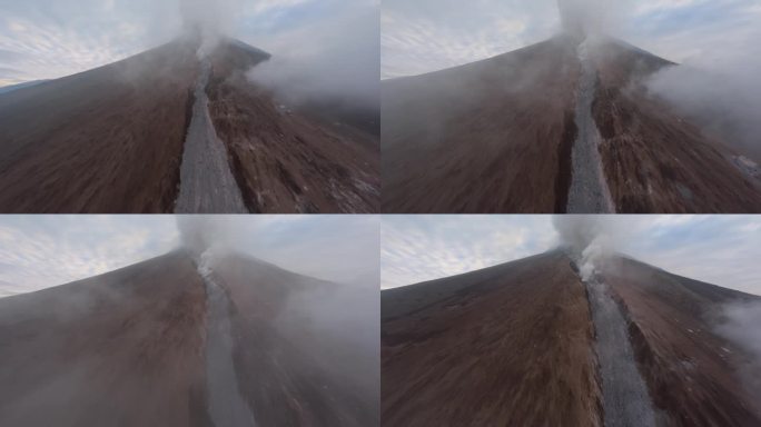无人机提升活火山山顶天然气流危险高温极端
