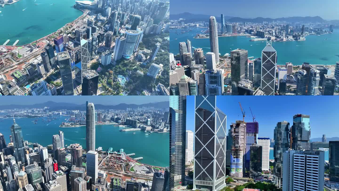 航拍香港城市维多利亚宣传片港澳台大湾区