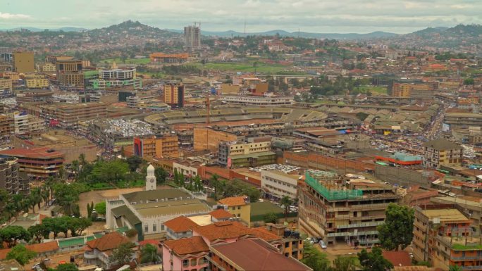 坎帕拉市全景，非洲乌干达。静态视图