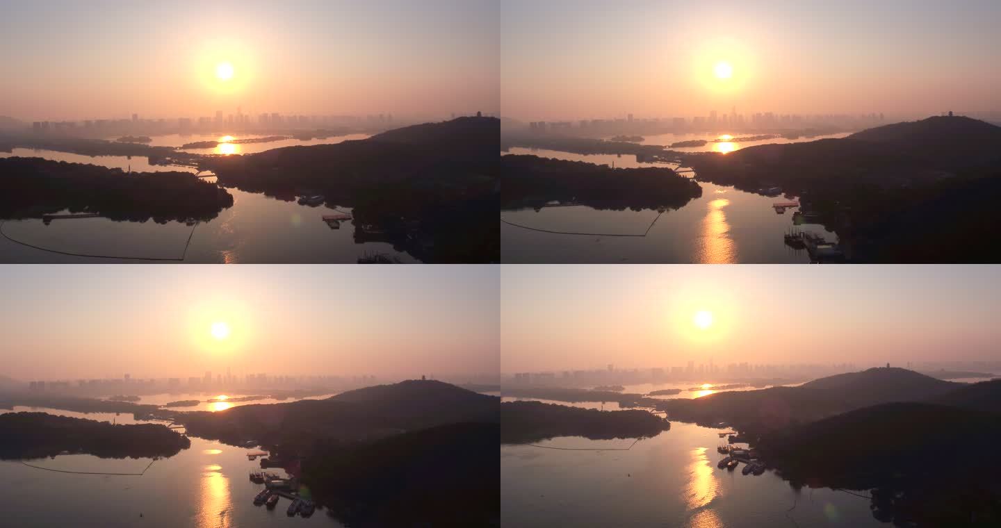 夕阳下的无锡太湖鼋头渚