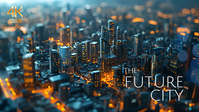未来感城市 科幻电影镜头 超级城市 街景