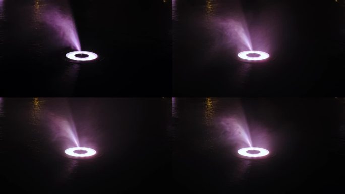 彩色城市广场雾霭喷泉与水喷头由LED灯照明