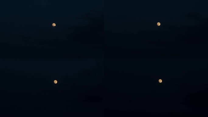 【原创4K】满月在空中升起延时