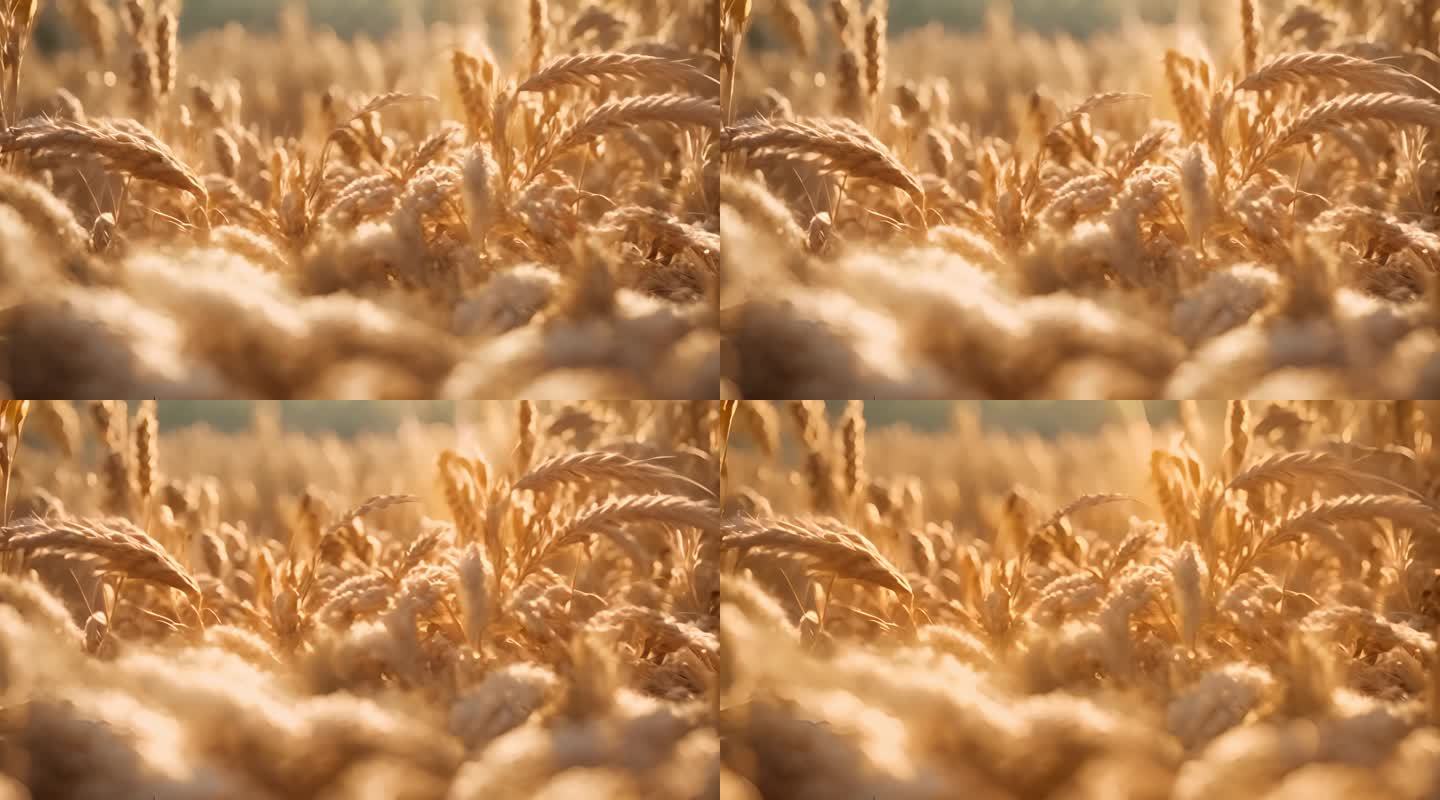 阳光下的麦子成熟秋季