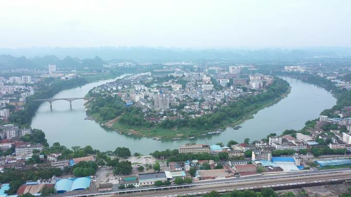 崇左市江州区左江江畔原创航拍