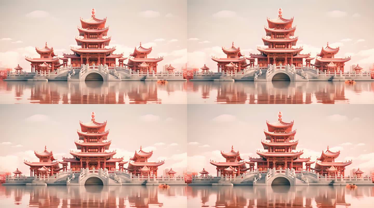 3D中国风宫殿背景